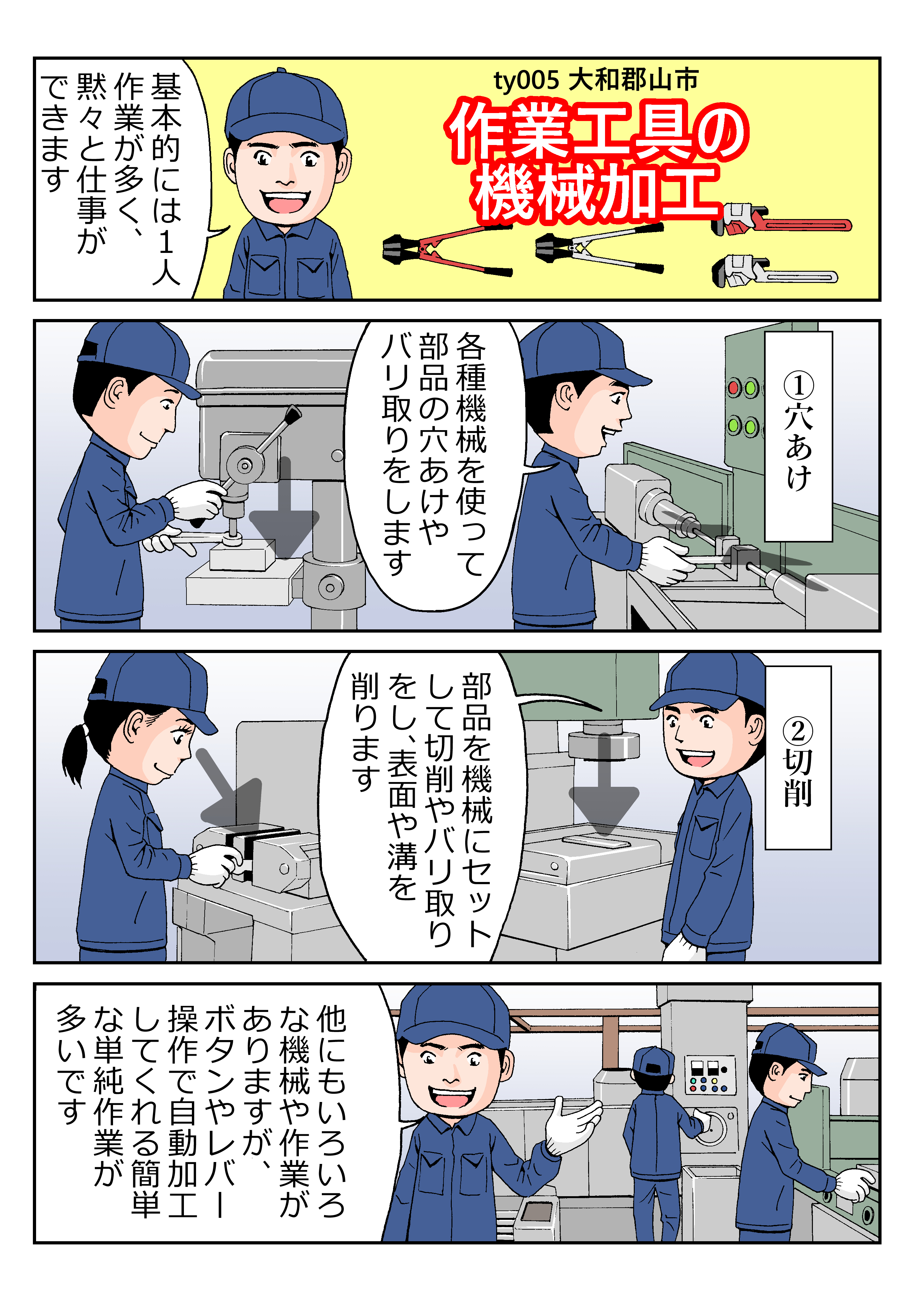 機械加工の仕事を漫画で説明してます＊詳細をクリックして一番下をご覧ください＊